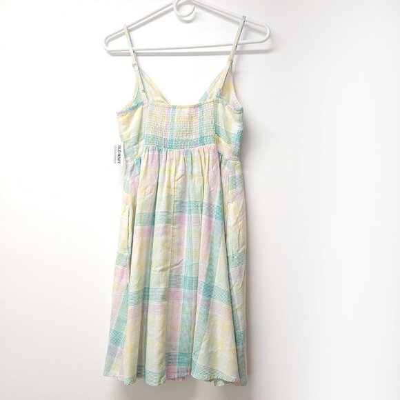 NWT Old Navy Womens Fit & Flare Tie Front Smocked Printed Mini Cami Dress - Picture 4 of 11
